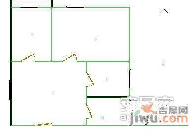 虹桥路小区2室1厅1卫户型图