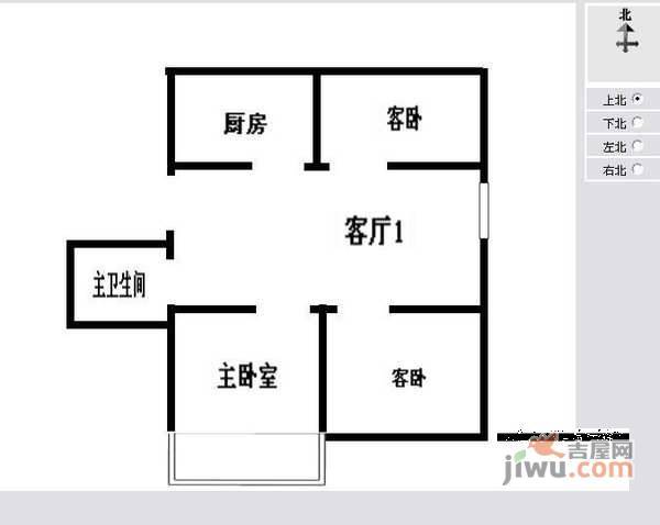 玻纤路新村2室1厅1卫户型图