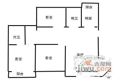 三香福郡3室2厅2卫131㎡户型图