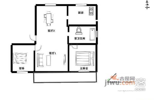 徐家浜新村北区3室1厅1卫户型图