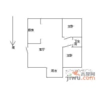 春馨园B区2室2厅1卫户型图