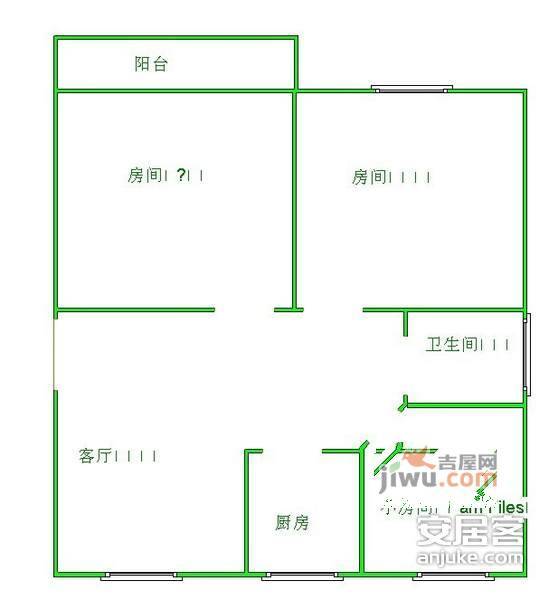 黄天荡新村3室2厅1卫96㎡户型图