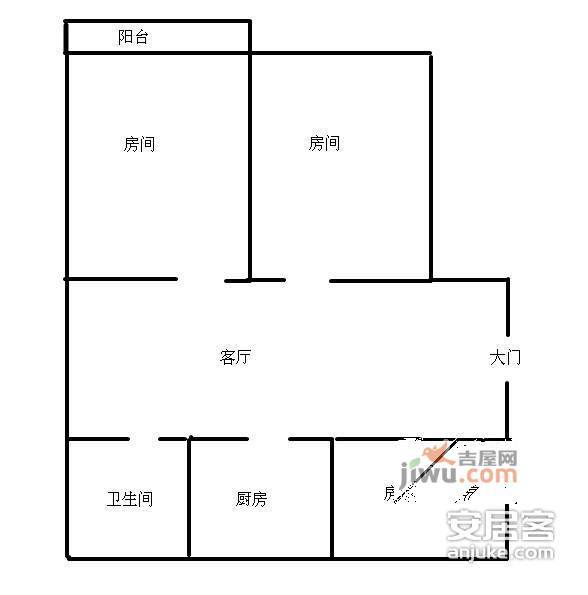 黄天荡新村3室1厅1卫户型图