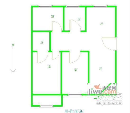 胥江华庭3室2厅2卫165㎡户型图