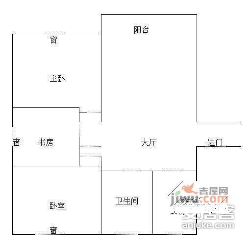 胥江华庭2室2厅1卫117㎡户型图