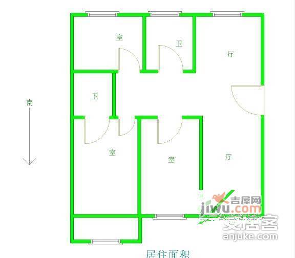 新元二村3室2厅2卫户型图