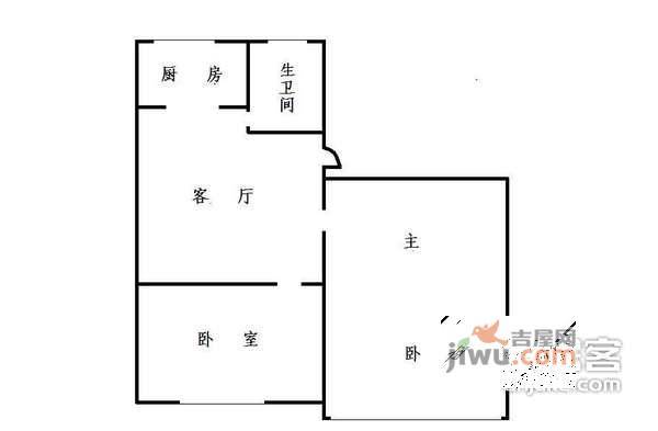 新元二村2室1厅1卫户型图