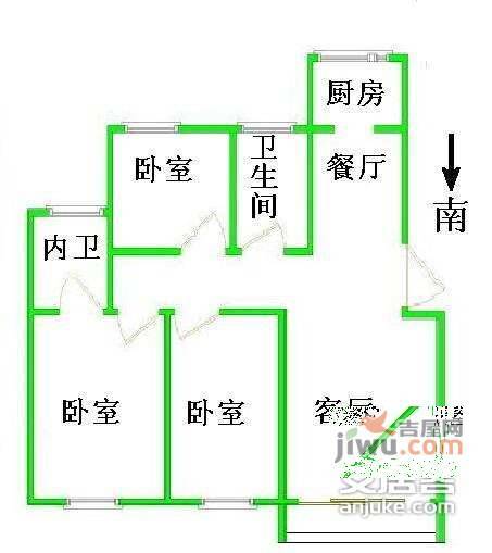 水城丽都3室2厅2卫160㎡户型图