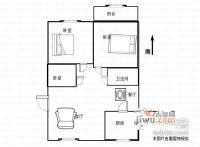 水乡花园3室2厅1卫户型图