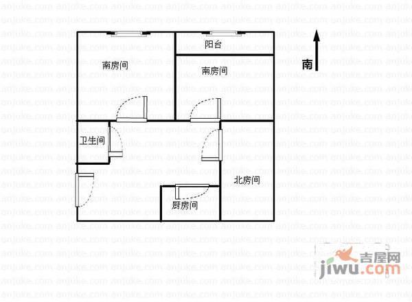 彩虹新村3室1厅1卫户型图