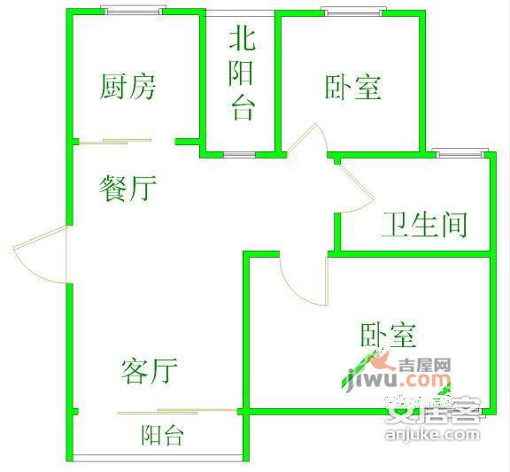 吴中花园3室2厅1卫户型图