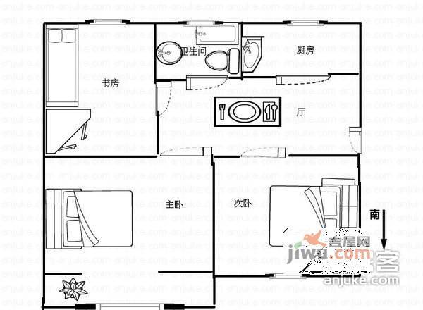 宏葑新村3室1厅1卫户型图