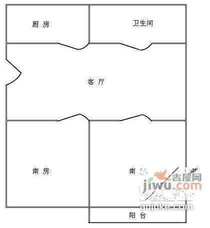 宏葑新村2室1厅1卫74㎡户型图