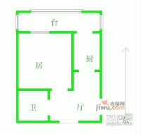 天由大都会1室1厅1卫41㎡户型图