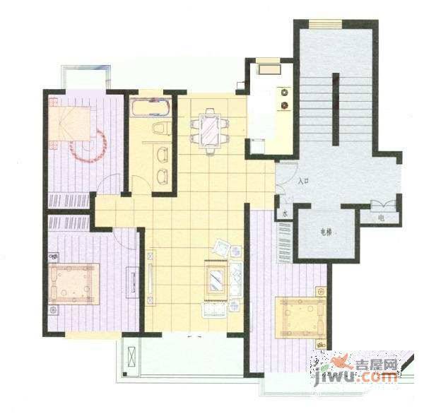 领秀江南3室2厅1卫112㎡户型图