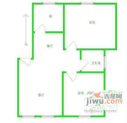 新天翔广场2室2厅1卫79㎡户型图