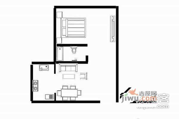 新天翔广场1室1厅1卫65㎡户型图