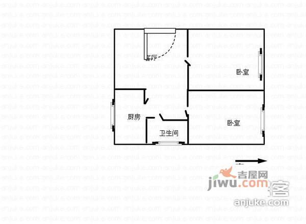 吴中开发区商贸城2室2厅1卫户型图