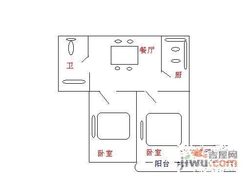 吴中开发区商贸城2室1厅1卫户型图