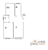 尼盛西城1室2厅1卫63㎡户型图