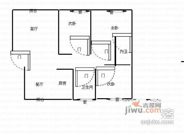 嘉鸿花园3室2厅2卫138㎡户型图