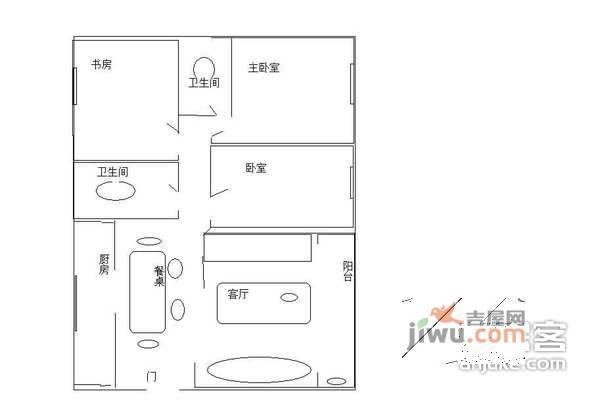 嘉鸿花园3室2厅2卫138㎡户型图