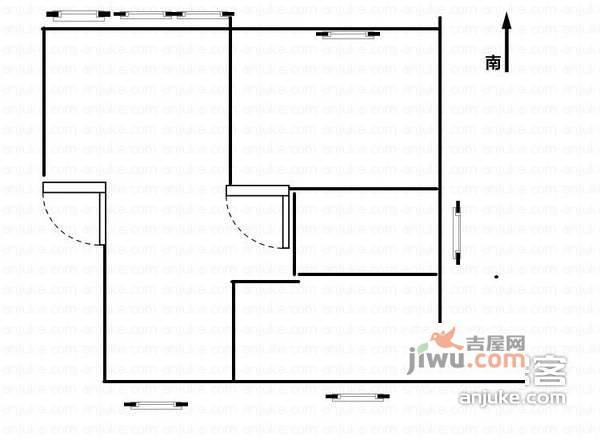 东方锦城2室2厅1卫84㎡户型图