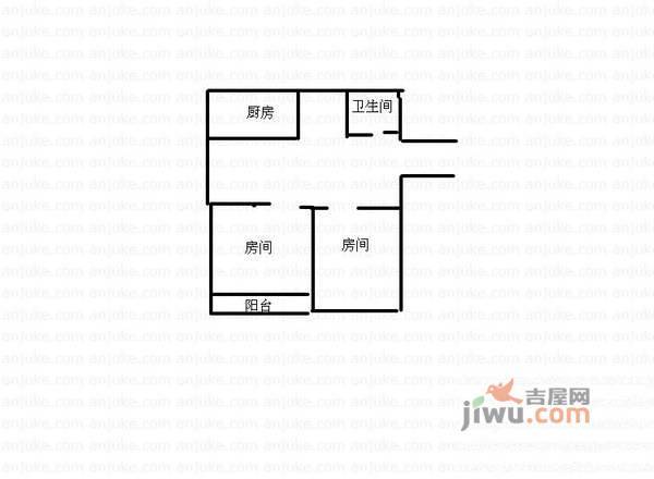 胥江路136号小区2室1厅1卫户型图