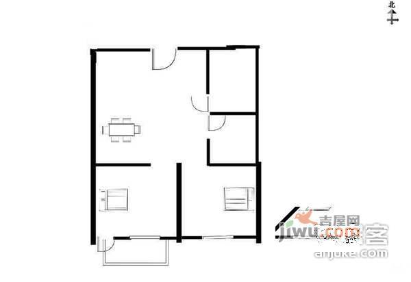 文卫新村2室2厅1卫60㎡户型图