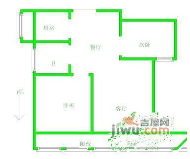 文卫新村2室1厅1卫57㎡户型图