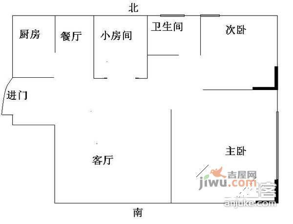 文卫新村2室2厅1卫60㎡户型图