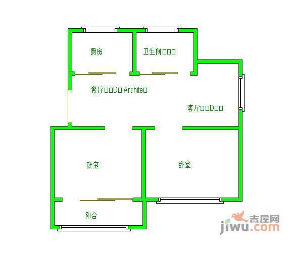 新庄新村2室1厅1卫58㎡户型图