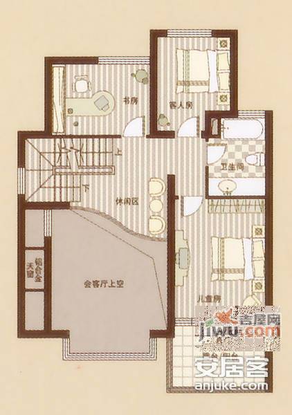 香溪花苑3室2厅2卫135㎡户型图