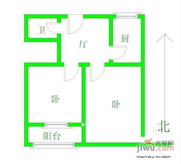 香溪花苑2室1厅1卫户型图