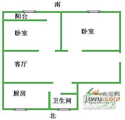 碧水湾花园3室2厅1卫104㎡户型图