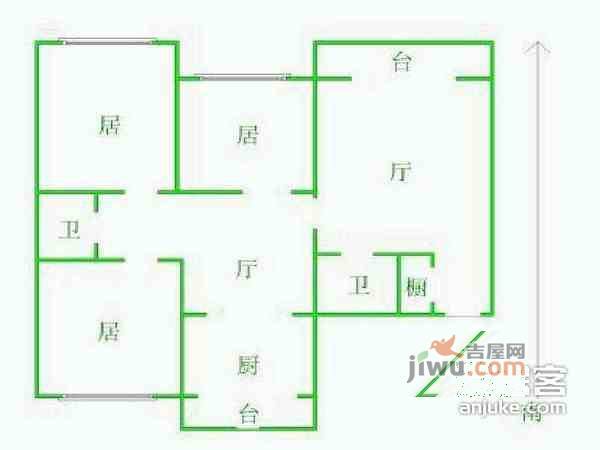 碧水湾花园3室2厅2卫户型图