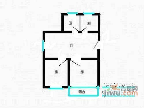 古娄一村二区2室1厅1卫72㎡户型图