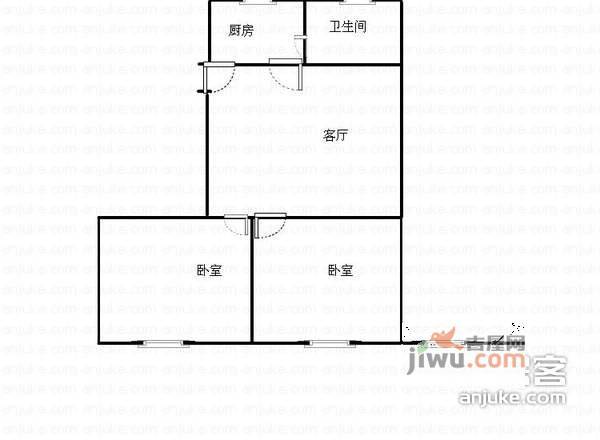 古娄一村二区2室1厅1卫72㎡户型图