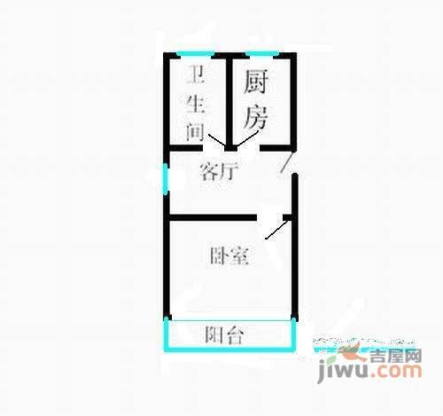 古娄一村二区1室1厅1卫户型图