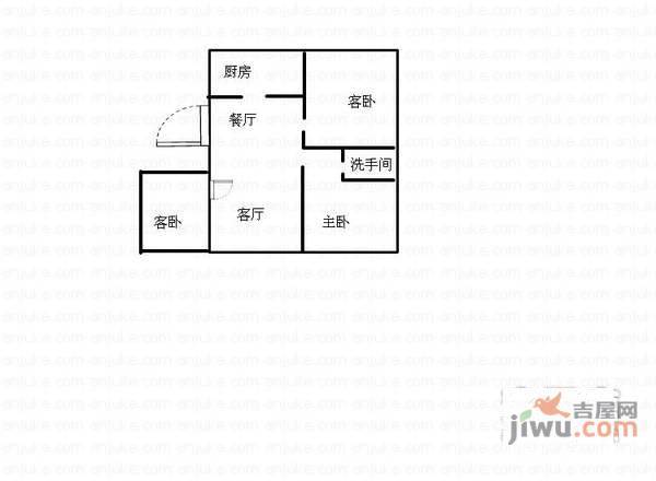 荷韵新村西区3室2厅1卫115㎡户型图