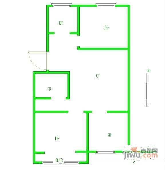 荷韵新村西区3室1厅1卫户型图