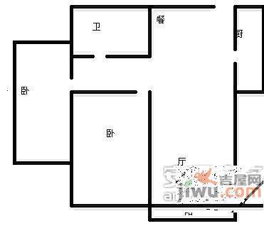 泰元家园2室1厅1卫80㎡户型图