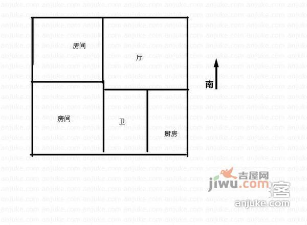 泰元家园2室1厅1卫80㎡户型图