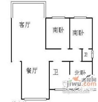 公交一村3室2厅1卫户型图