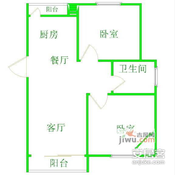 广枫苑3室2厅1卫103㎡户型图