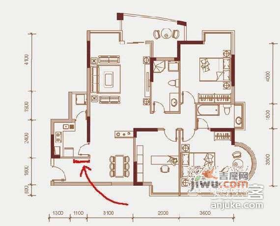 香榭假日山庄4室3厅3卫户型图