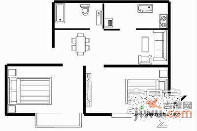 清塘新村2室1厅1卫68㎡户型图