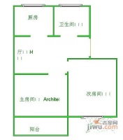 欧洲花园2室2厅2卫户型图