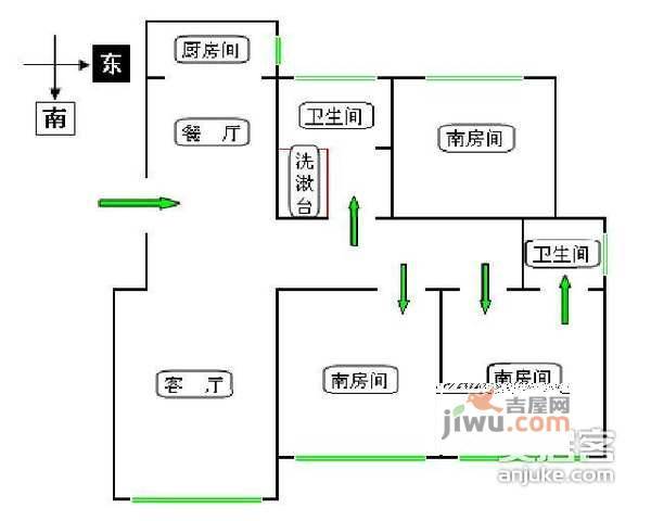 相门后庄3室2厅1卫户型图