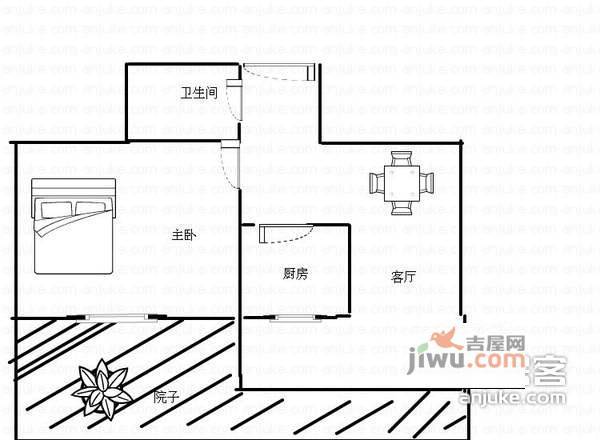 相门后庄1室1厅1卫户型图